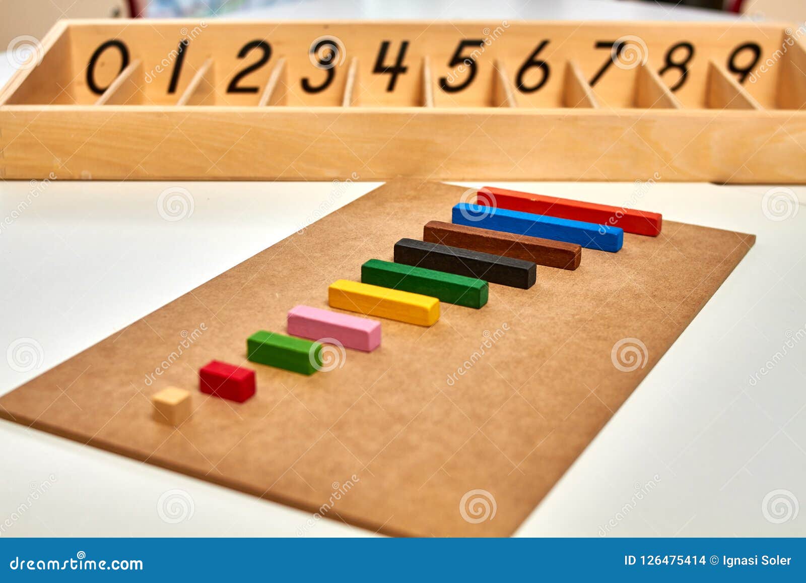 wood montessori material for math cuisenaire rods