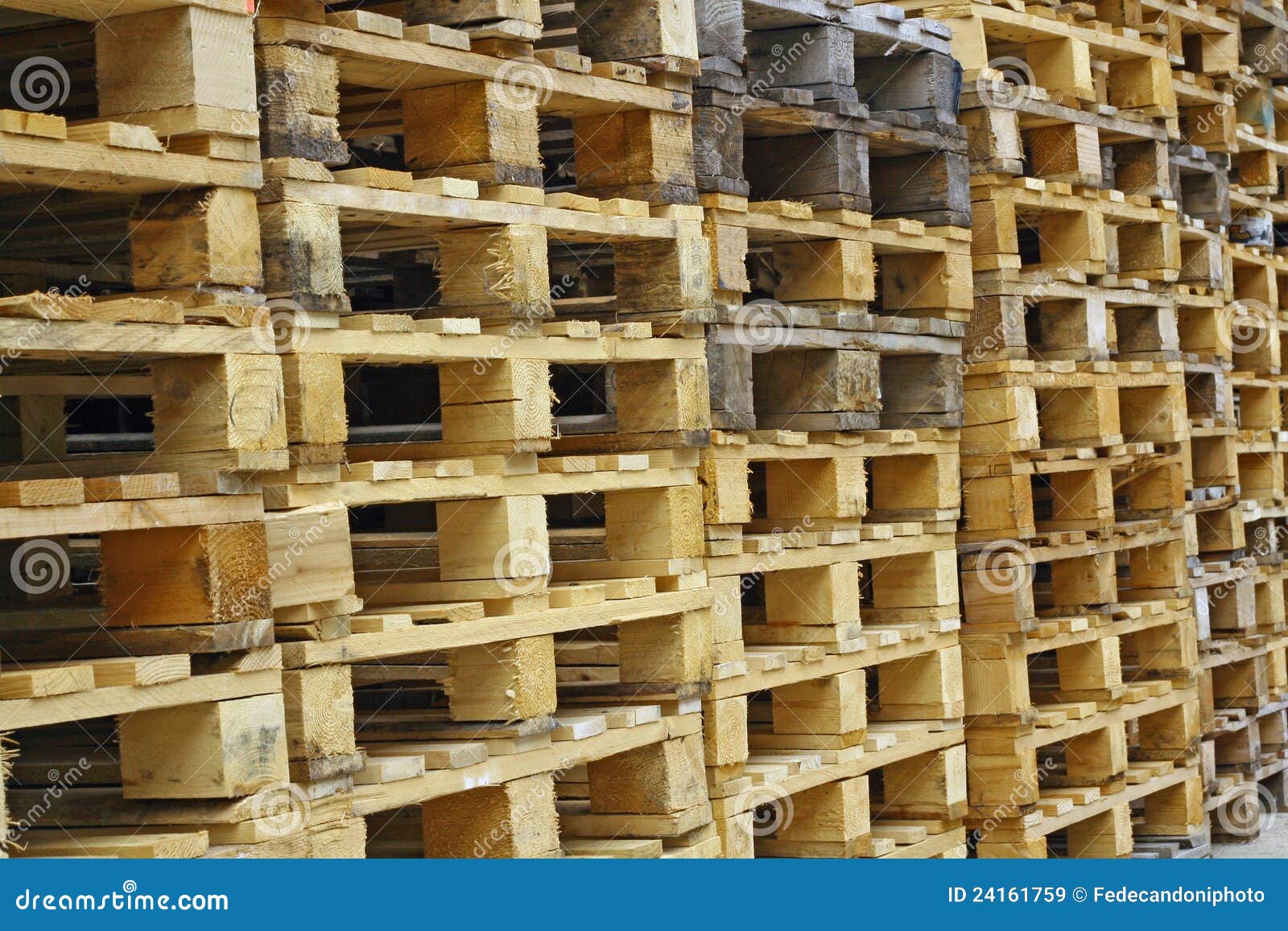 Wood Pallets for the Storage of the Goods Stock Image Image of