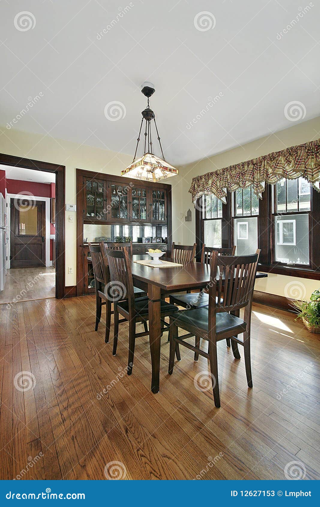 Wood paneled dining room stock image. Image of suburbs 12627153