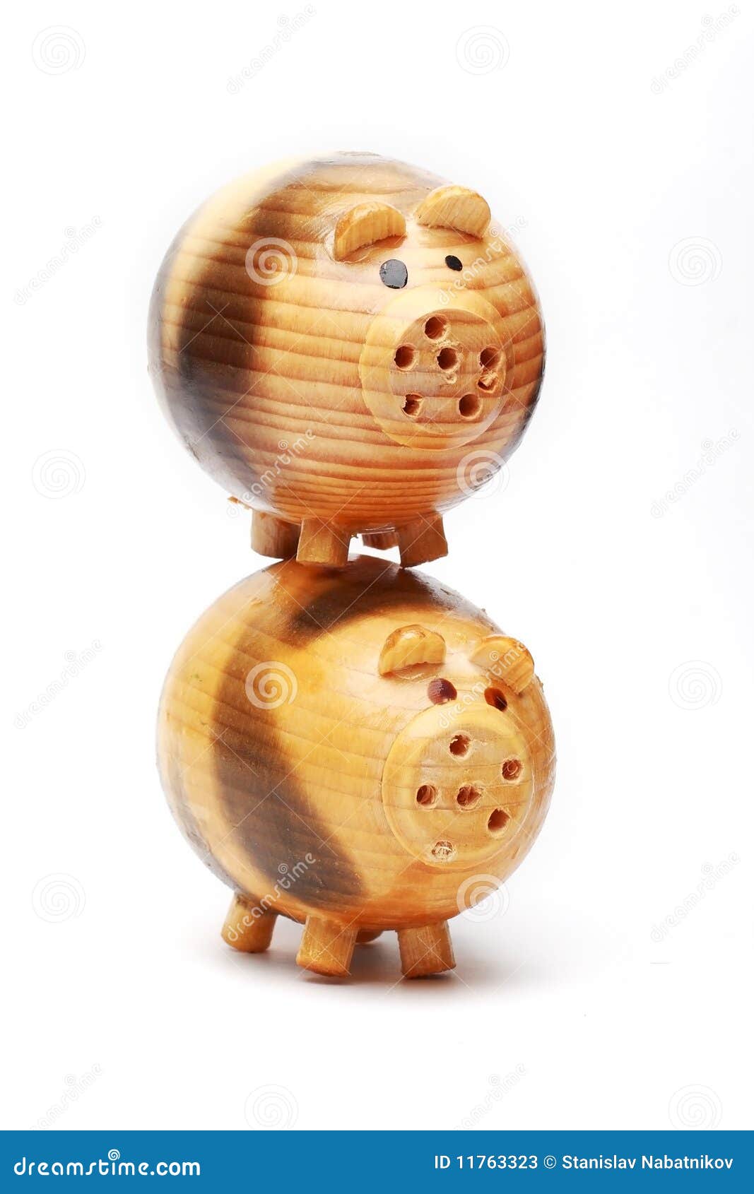 Wood pig stock image. Image of artificial, farm, isolated 11763323