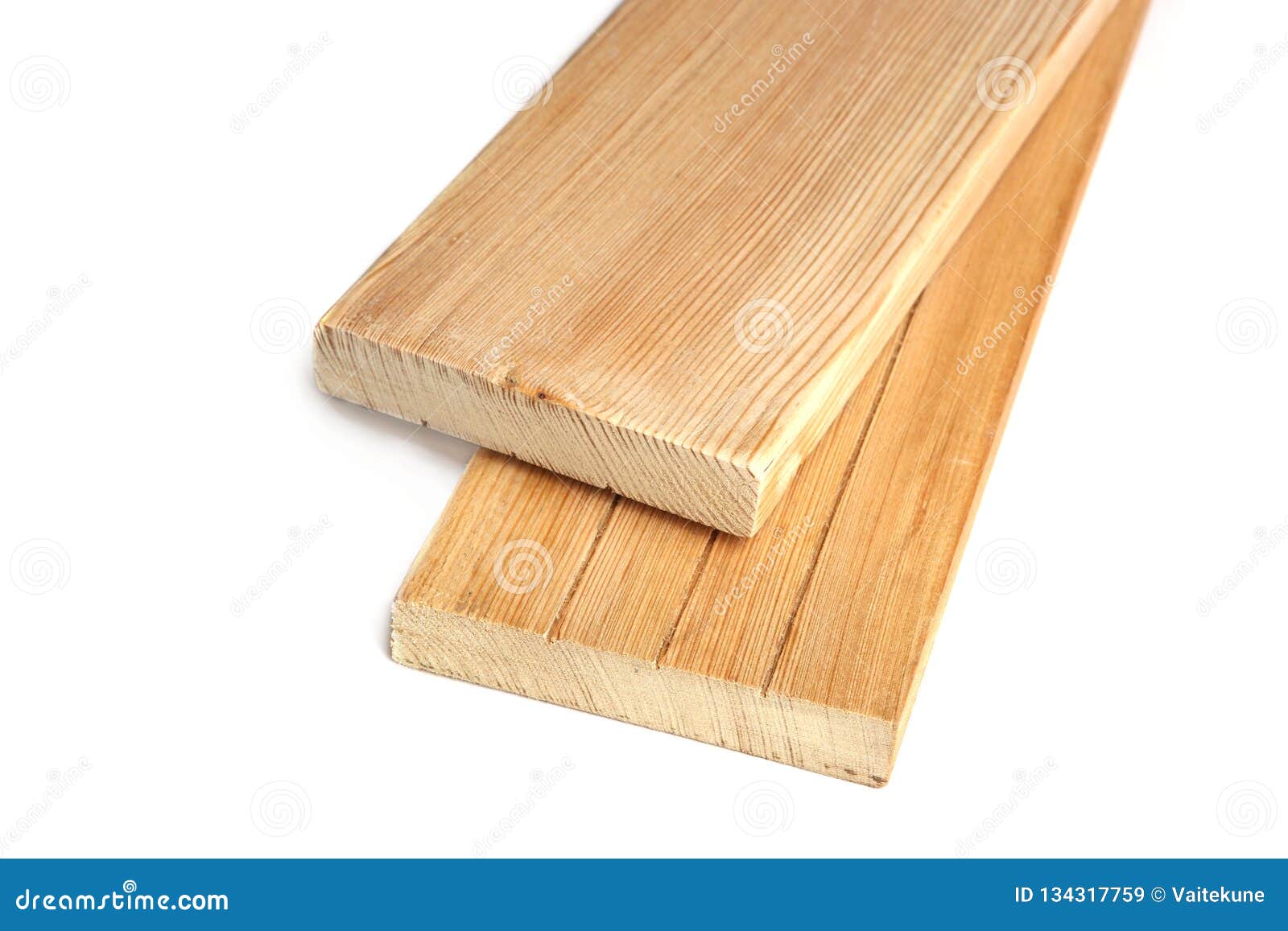 Larch Wood Plank Board Isolated on White Background.Two Larch Wood Plank  Boards Isolated on White Background. Stock Image - Image of isolated,  close: 134317759