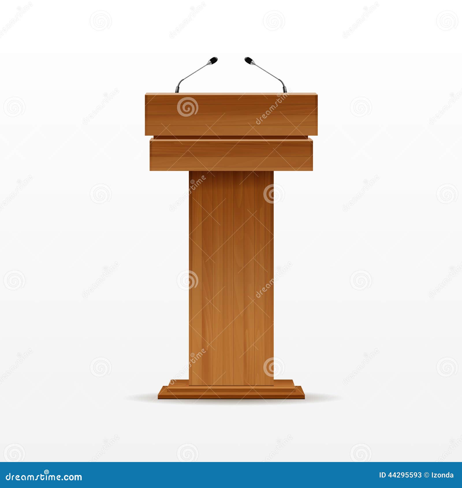 Wood Podium Tribune Rostrum Stand With Microphone Stock ...