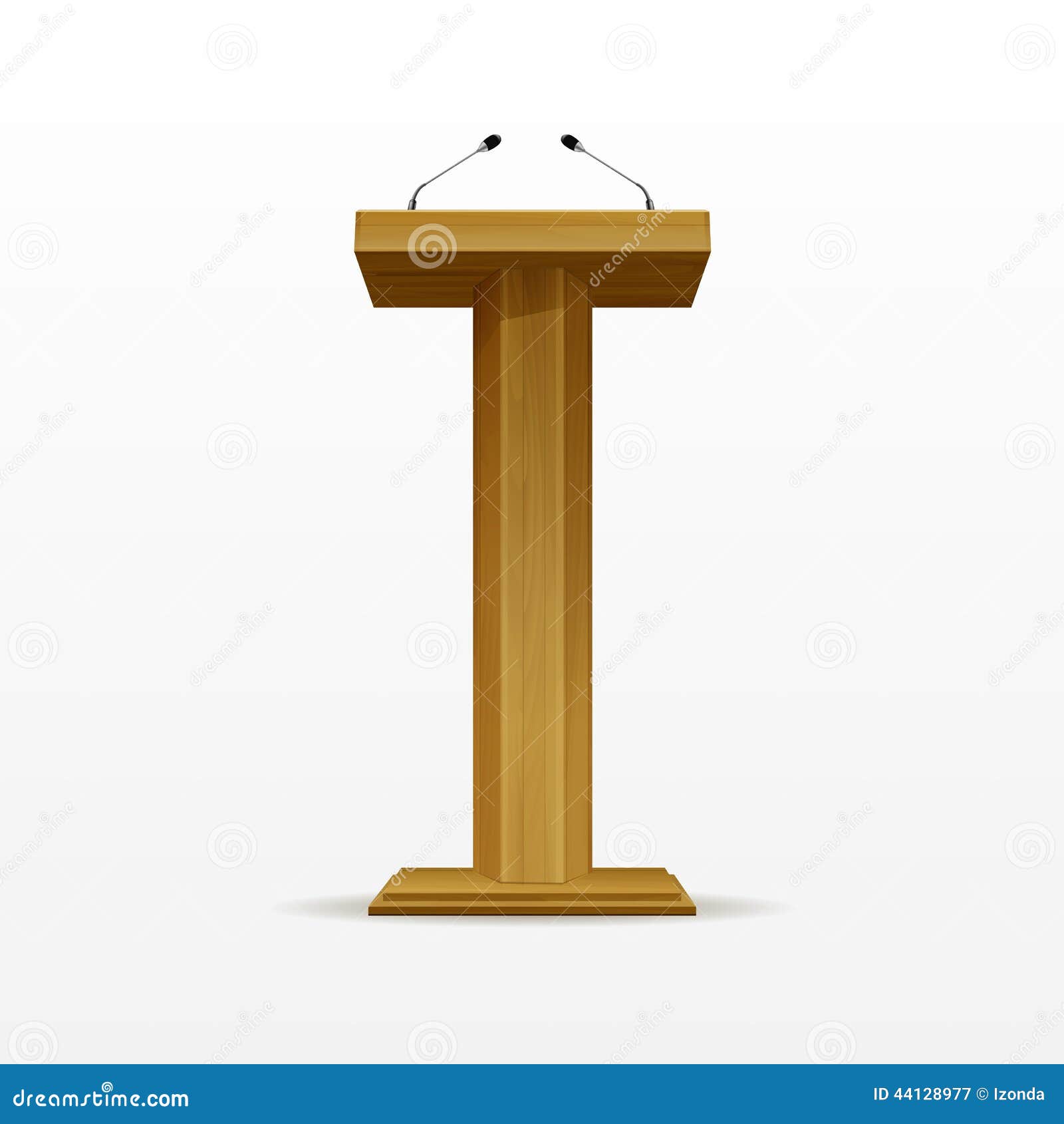 wood podium tribune rostrum stand with microphones