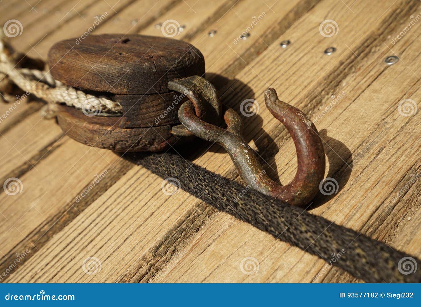 Wood Pulley stock photo. Image of control, masts, antique 93577182