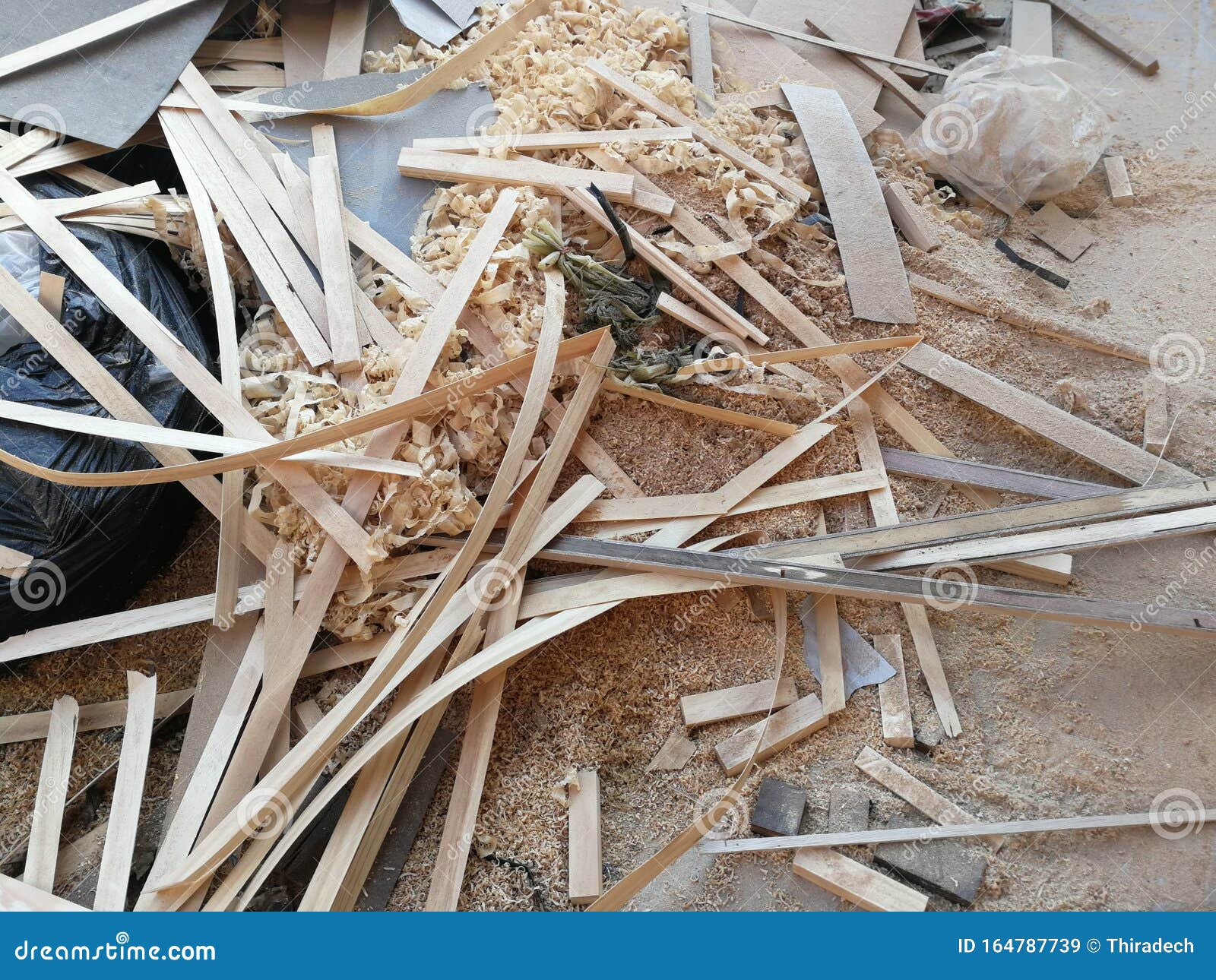 Wood Residue from Furniture Making Stock Image Image of compressed