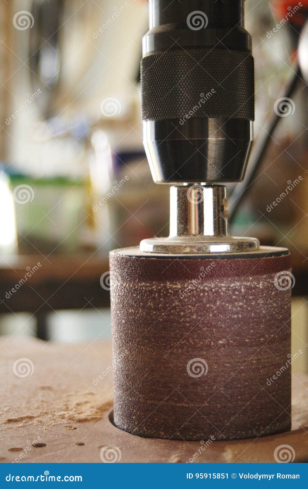 Wood sanding machine stock image. Image of skill, table 95915851