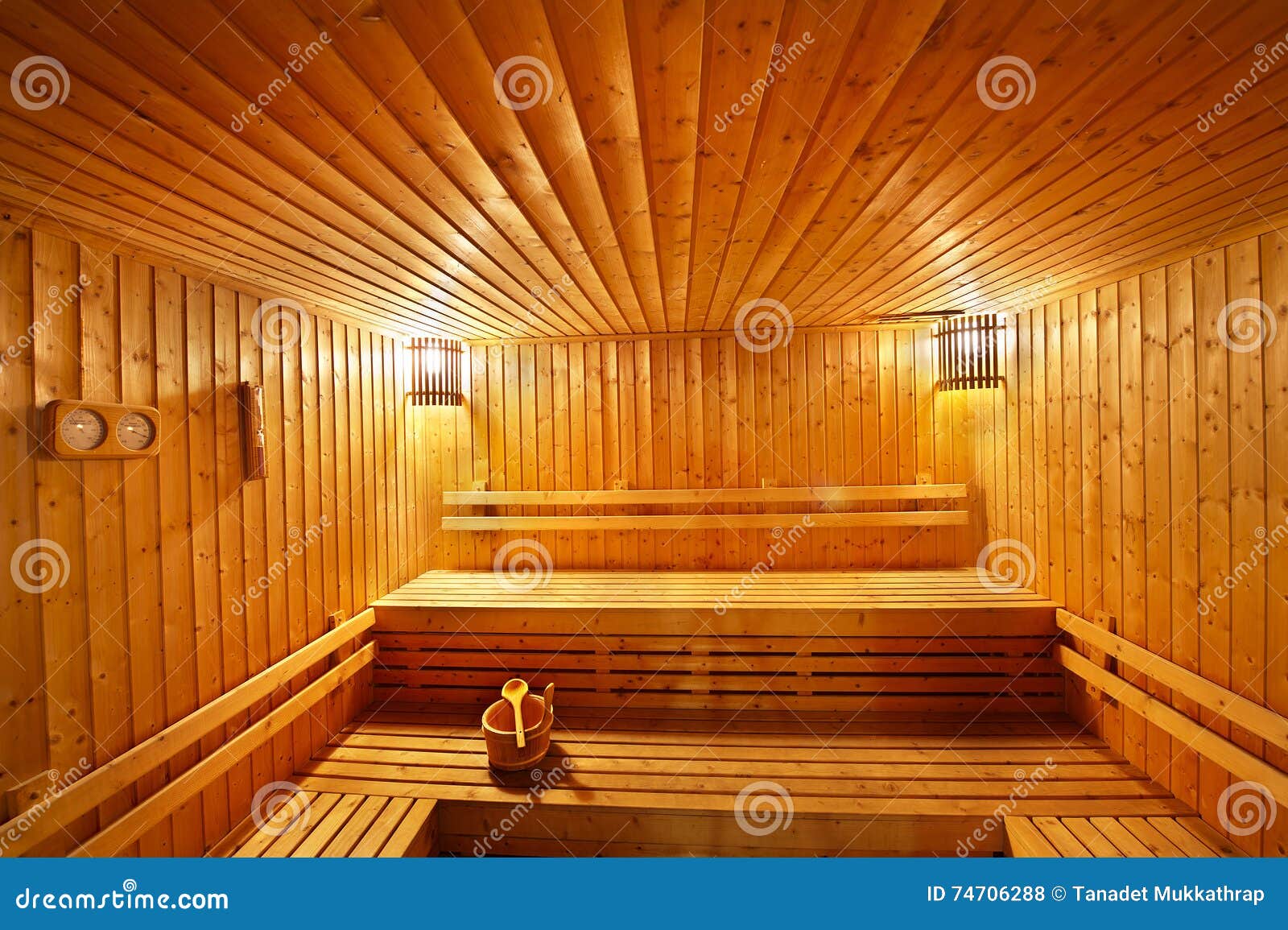 Wood sauna room stock photo. Image of cabin, leisure 74706288