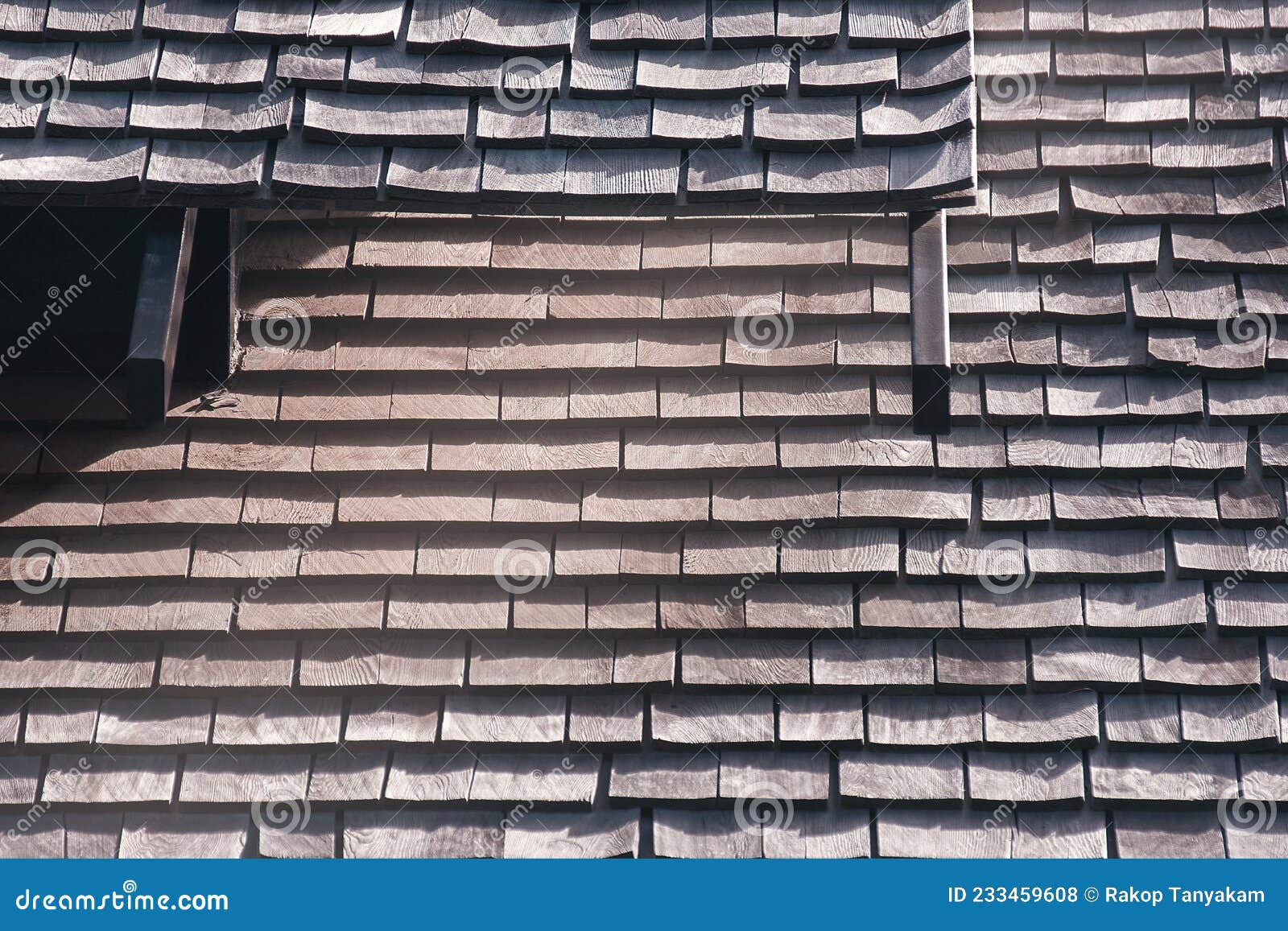 Wood Shingle Roof in Poor Repair, Traditional Wooden Roof Tile of Old ...