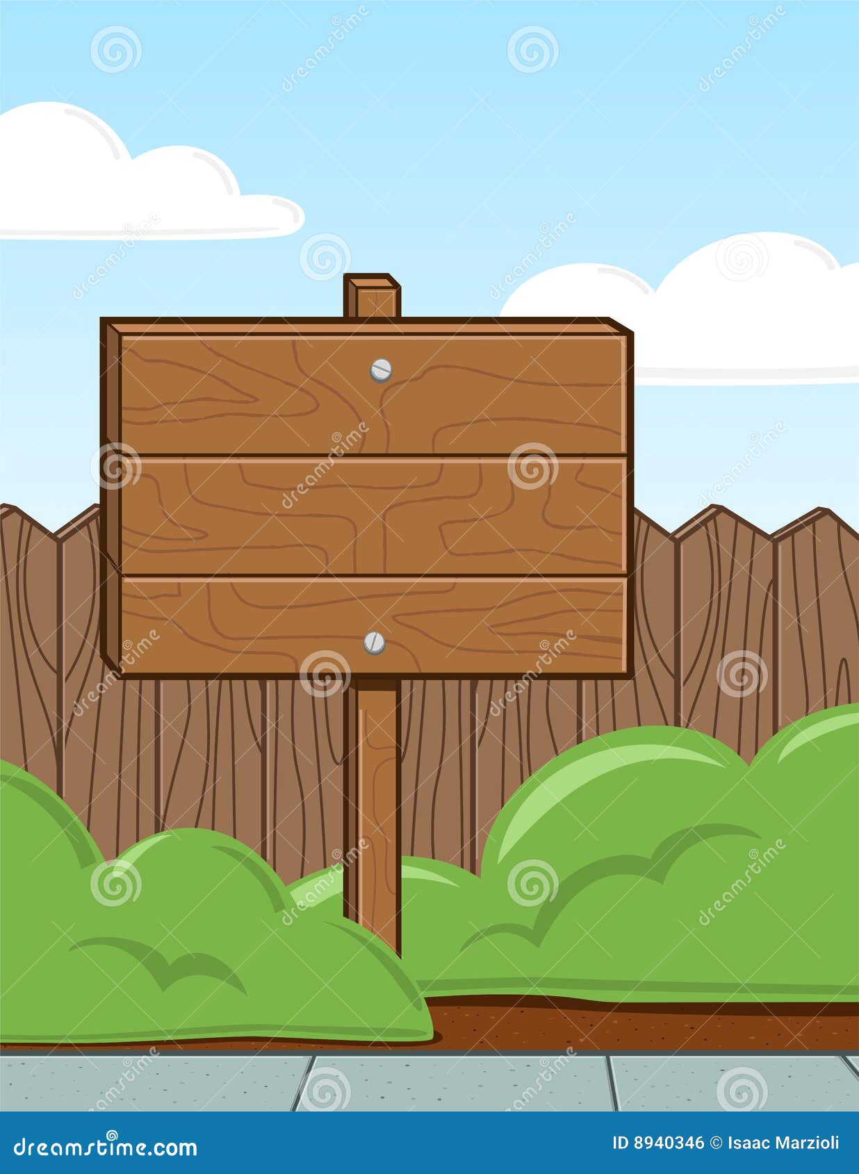 Wood Sign in Yard stock vector. Illustration of symbol 8940346