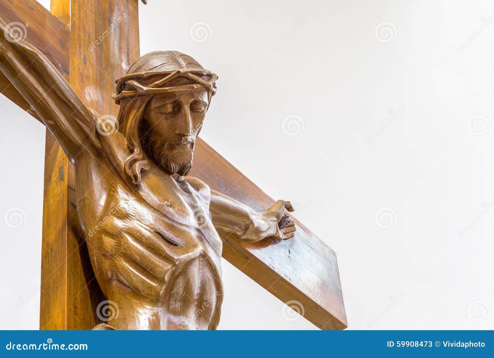 Wood Statue of the Crucifixion of Jesus Christ Stock Image - Image ...