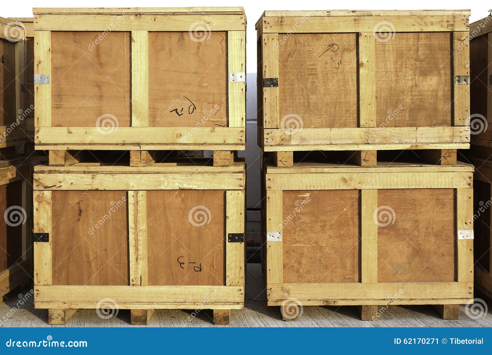 Wood storage boxes stock image. Image of shipment, pallet 62170271