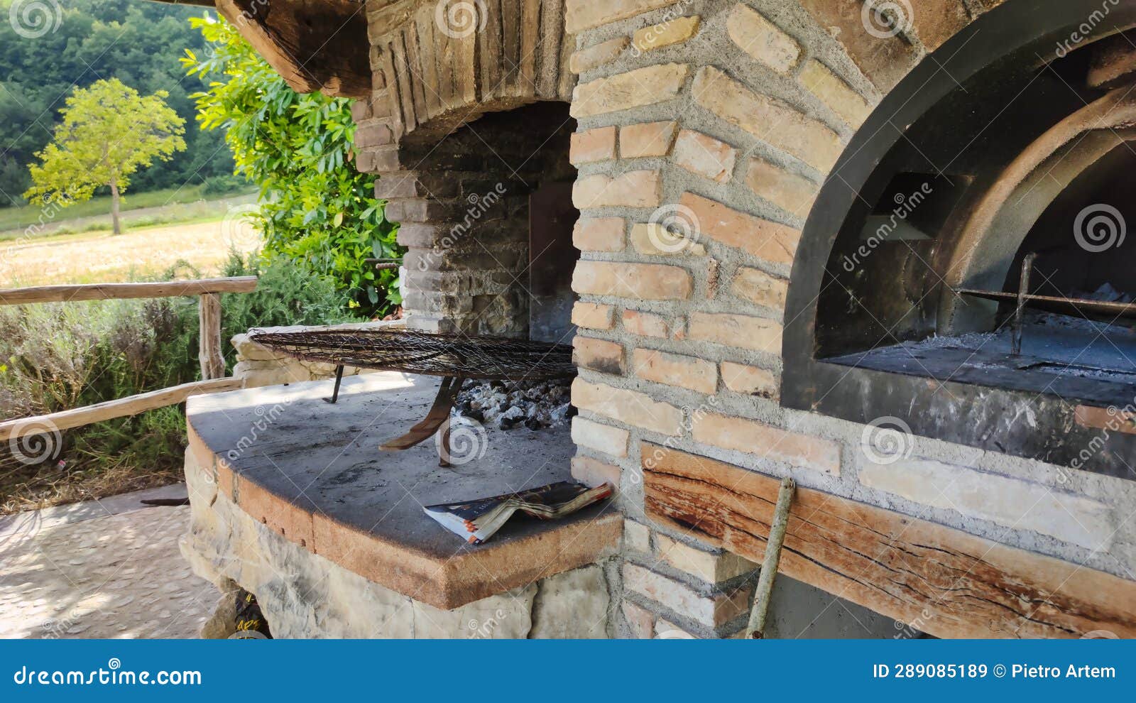 Wood Stove for Bread and Meat Outside Stock Image Image of natural