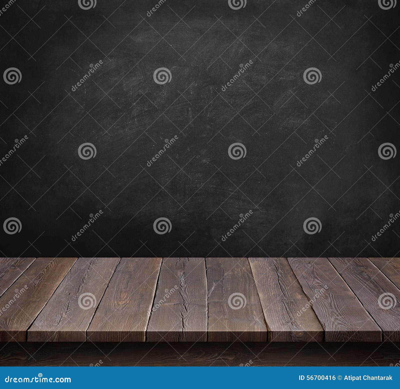 Wood Table with Blackboard Background Stock Photo Image of surface