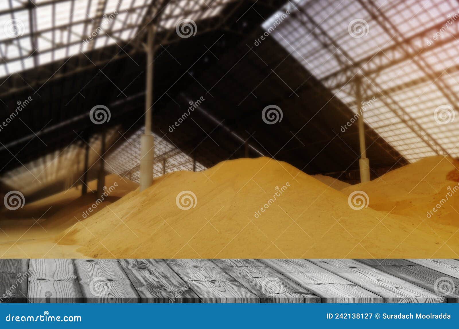 Wood Table in Factory Building Stock Image Image of customer