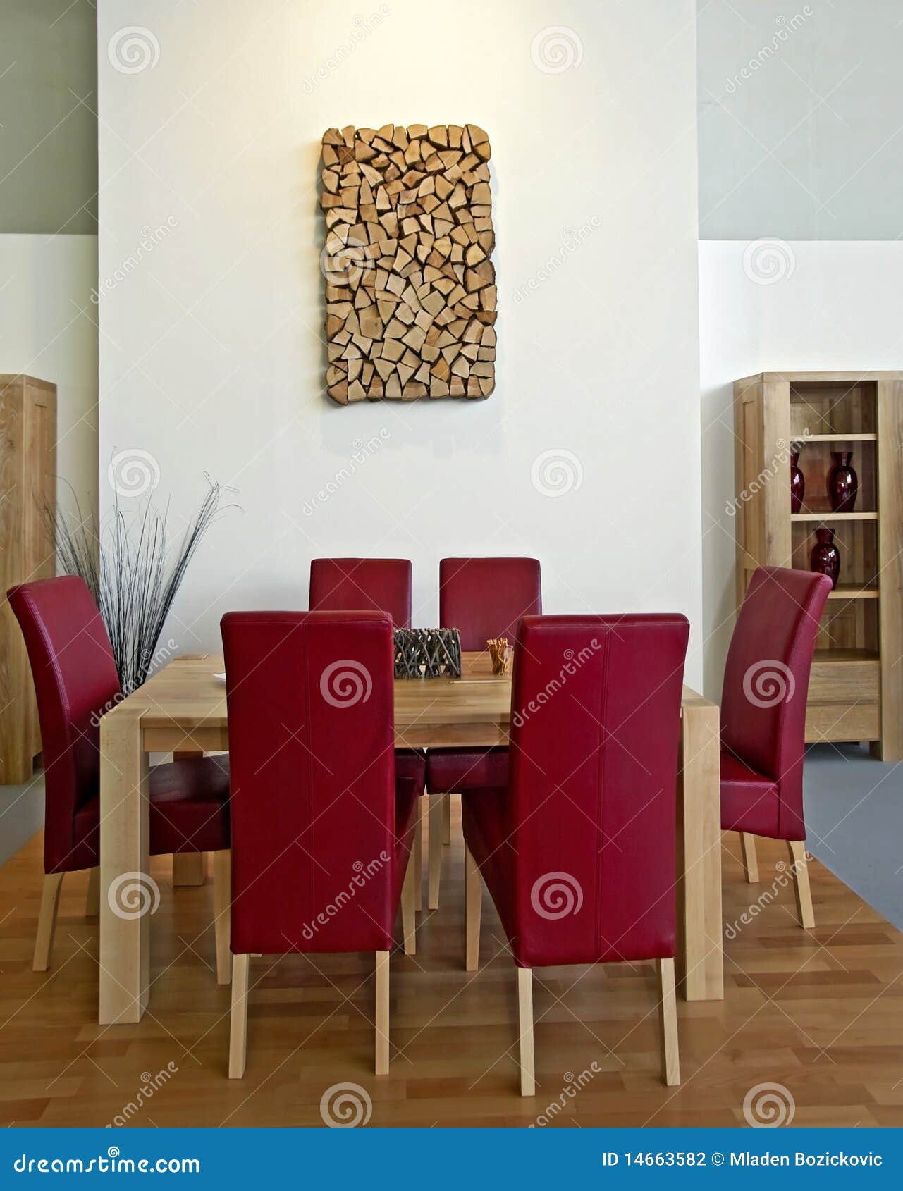 Wood Table with Leather Chairs Stock Photo Image of modern, legs