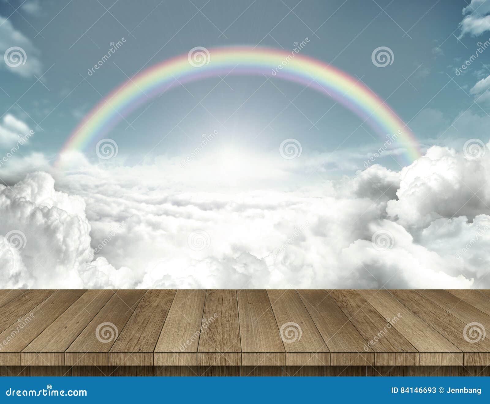 Wood Table with with Rainbow Stock Image Image of wood, abstract