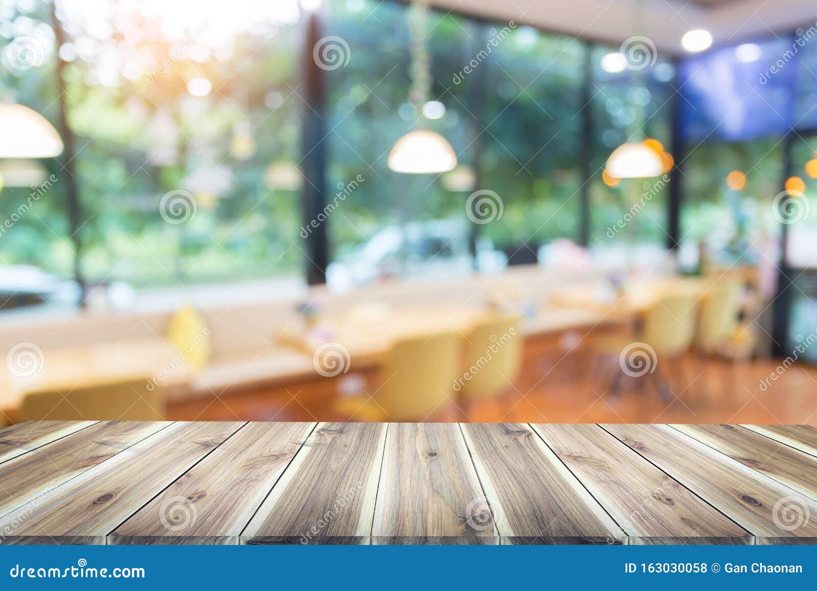 Wood Table Top with Blur in Coffee Shop or Cafe,restaurant Background Stock  Photo - Image of display, design: 163030058