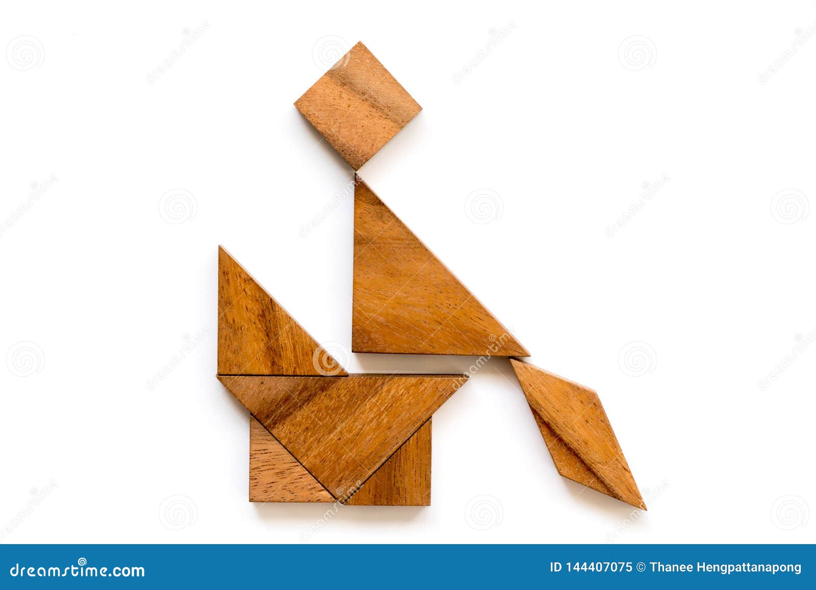 Tangram Sitting Cat Shape and Solution