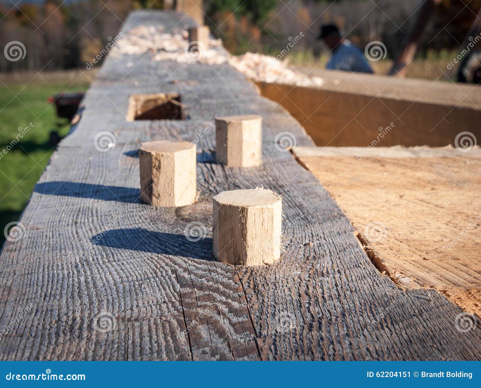 Wood Timber Framing Pegs stock image. Image of handhewn 62204151