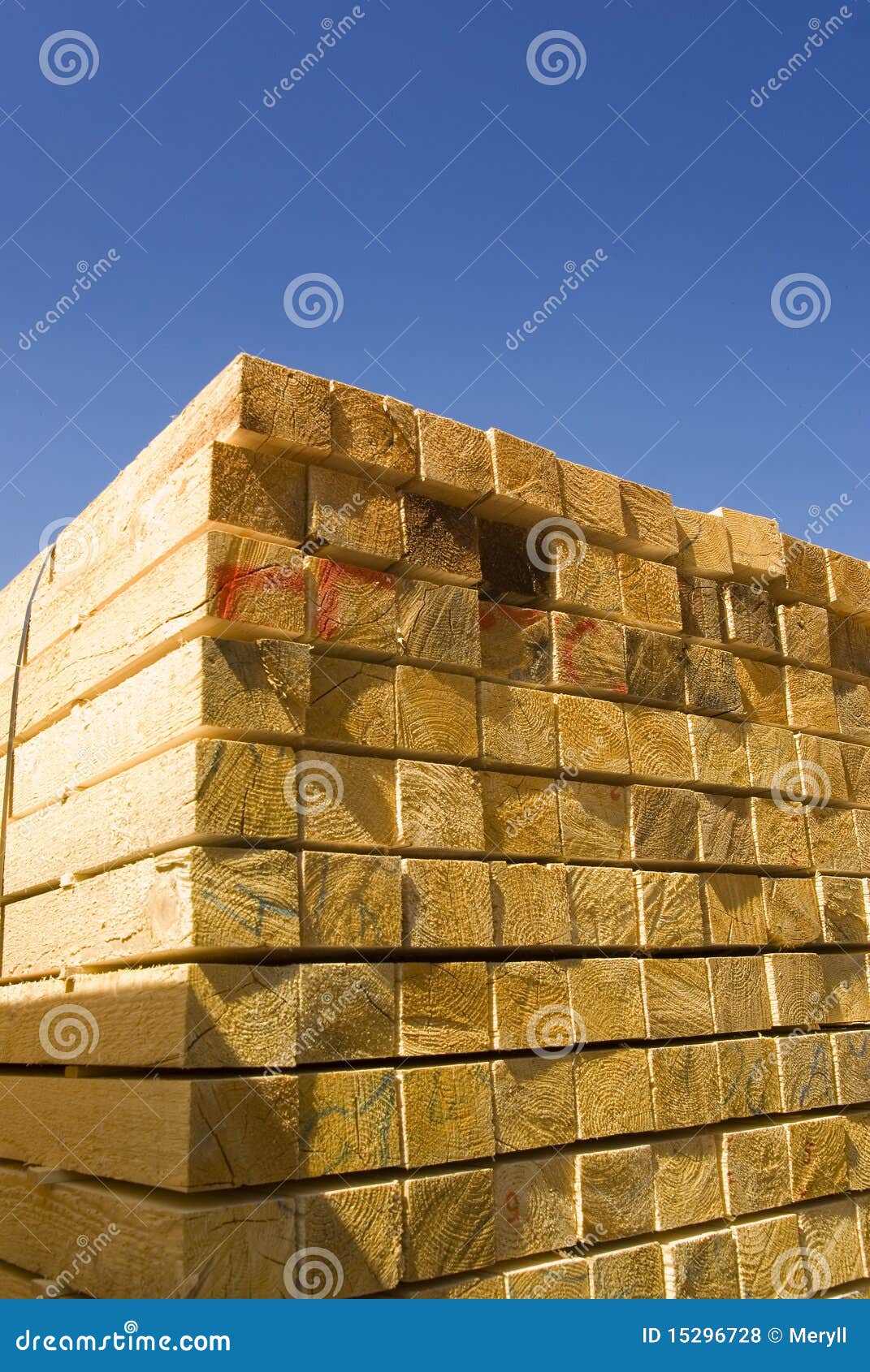 Wood timber lumber stacked stock photo. Image of stack 15296728