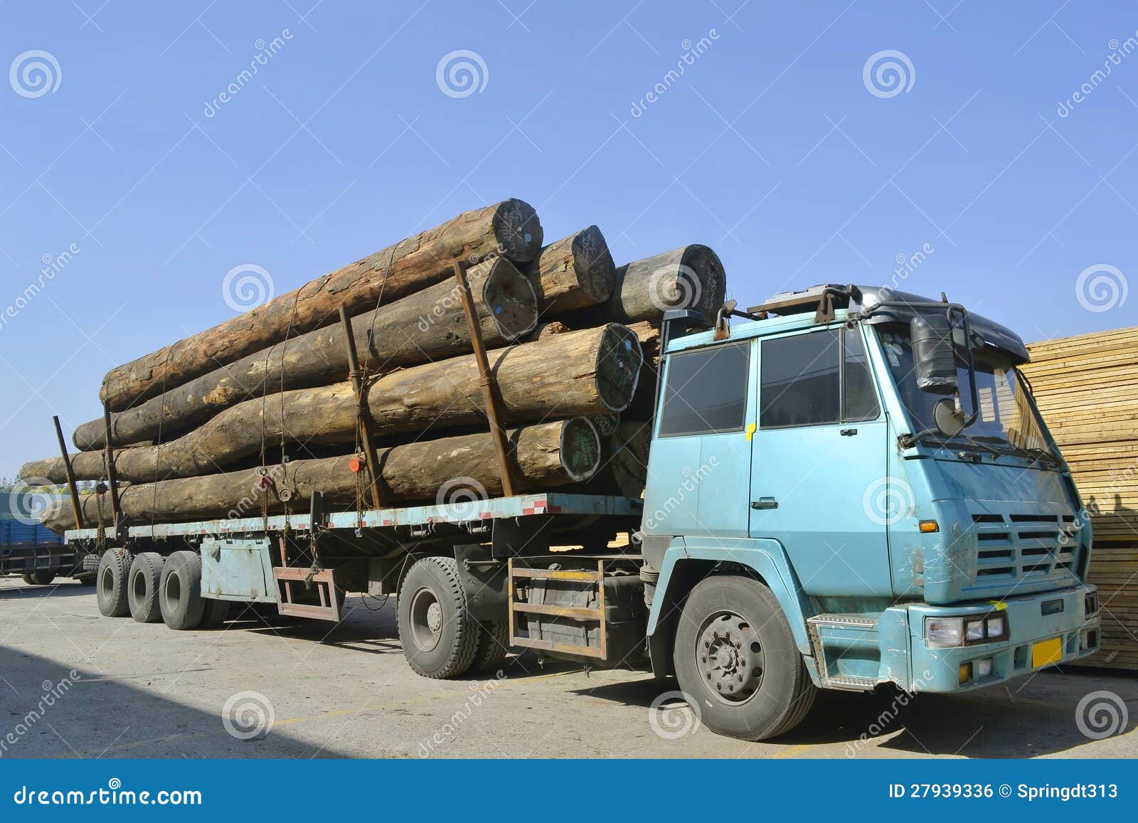 truck with wood