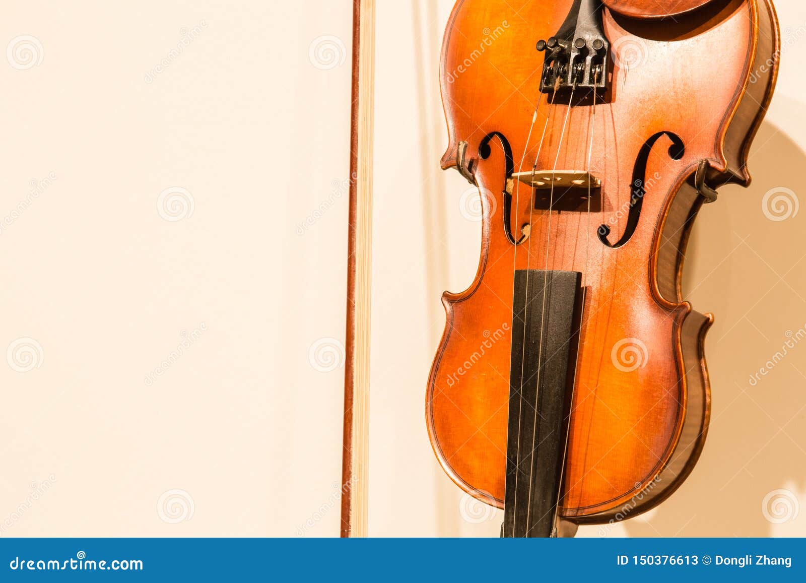 Wood Violin and Bow on a White Background Stock Image - Image of ...