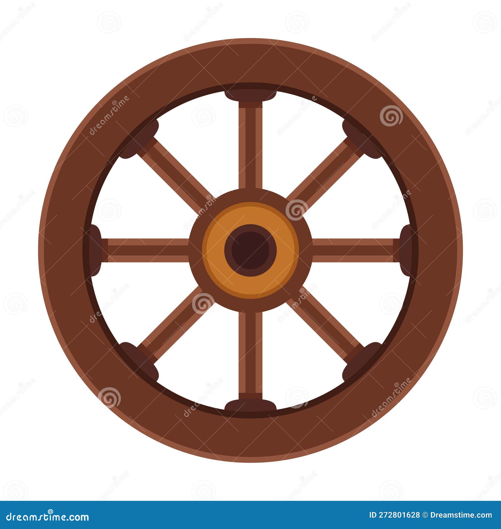 Wood Wheel Vector. Wood Wheel on White Background Stock Vector