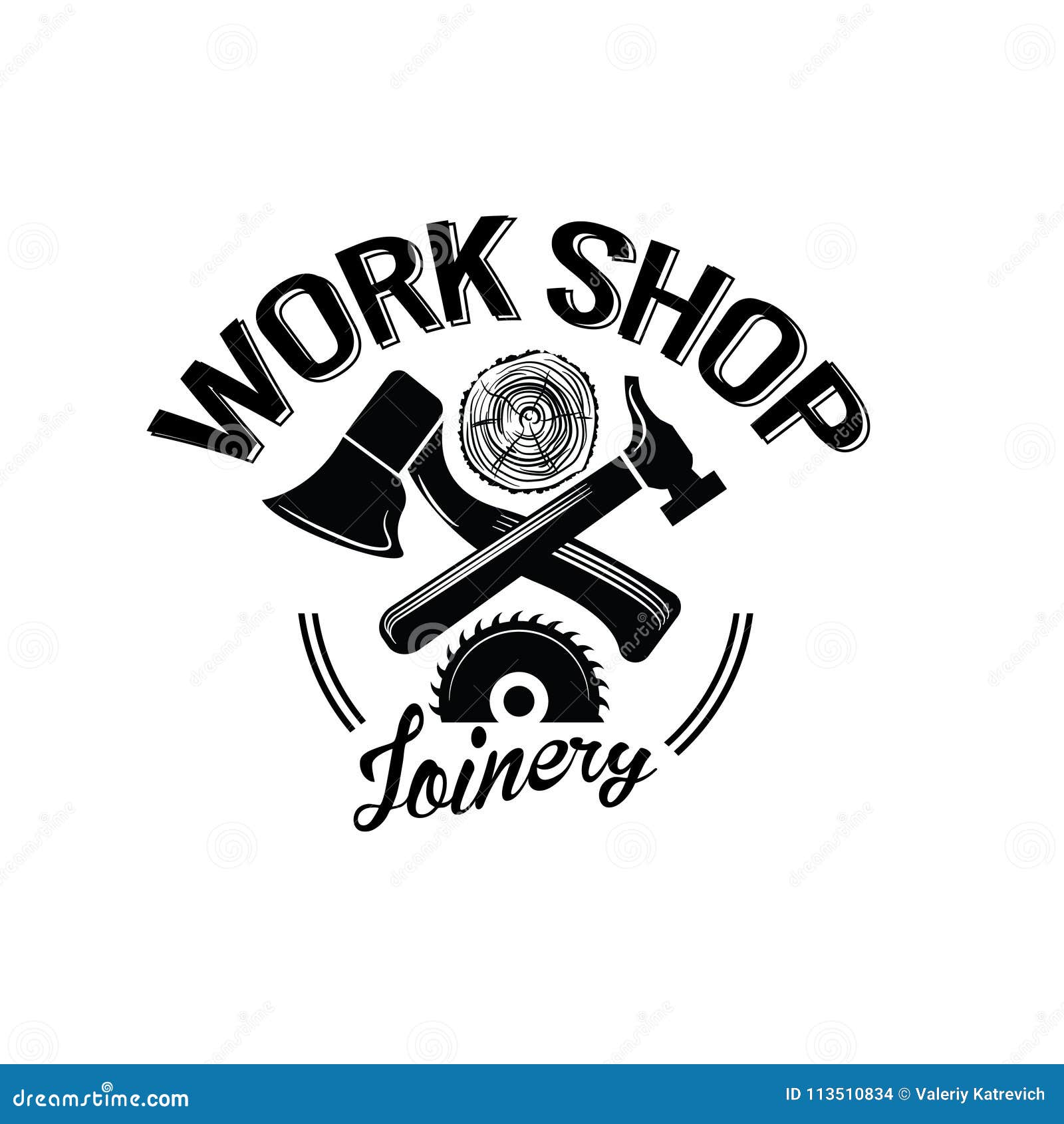 Wood Shop Vintage Carpentry Tools Label And Design Element Stock Vector Illustration Of Design Logo 113510834