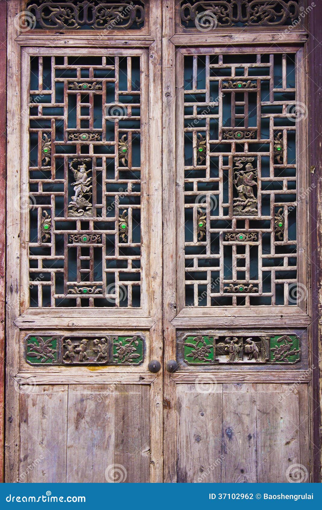 Woodcarving Doors And Windows Stock Photo - Image: 37102962