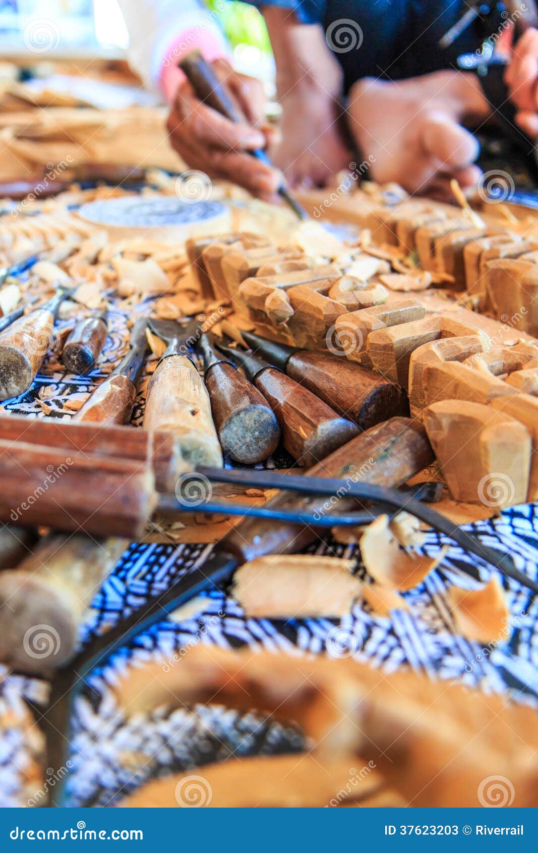 Woodcraftsman is Carving Wood Stock Image Image of design, effect 37623203