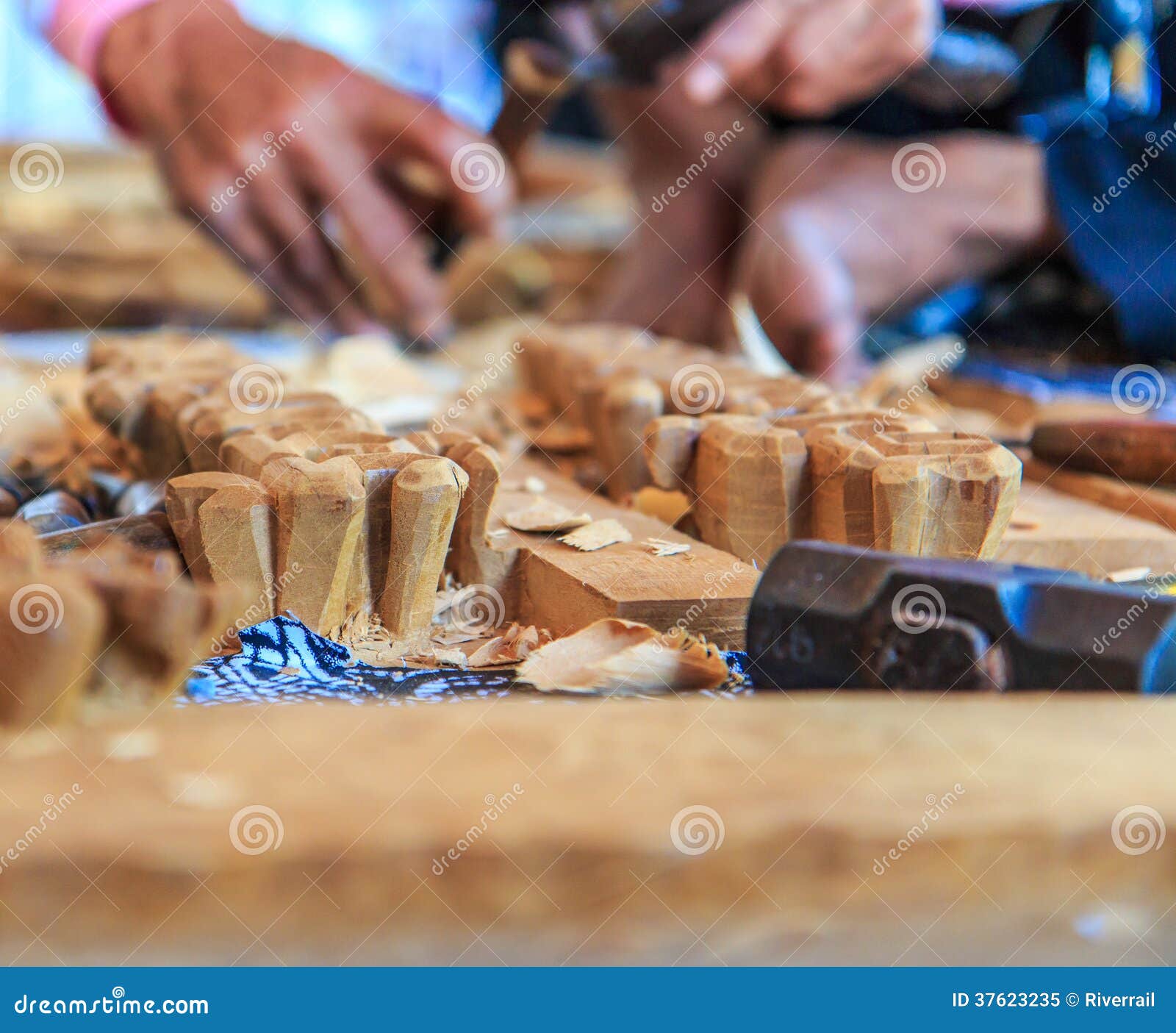 Woodcraftsman is Carving Wood Stock Image Image of decoration, fine