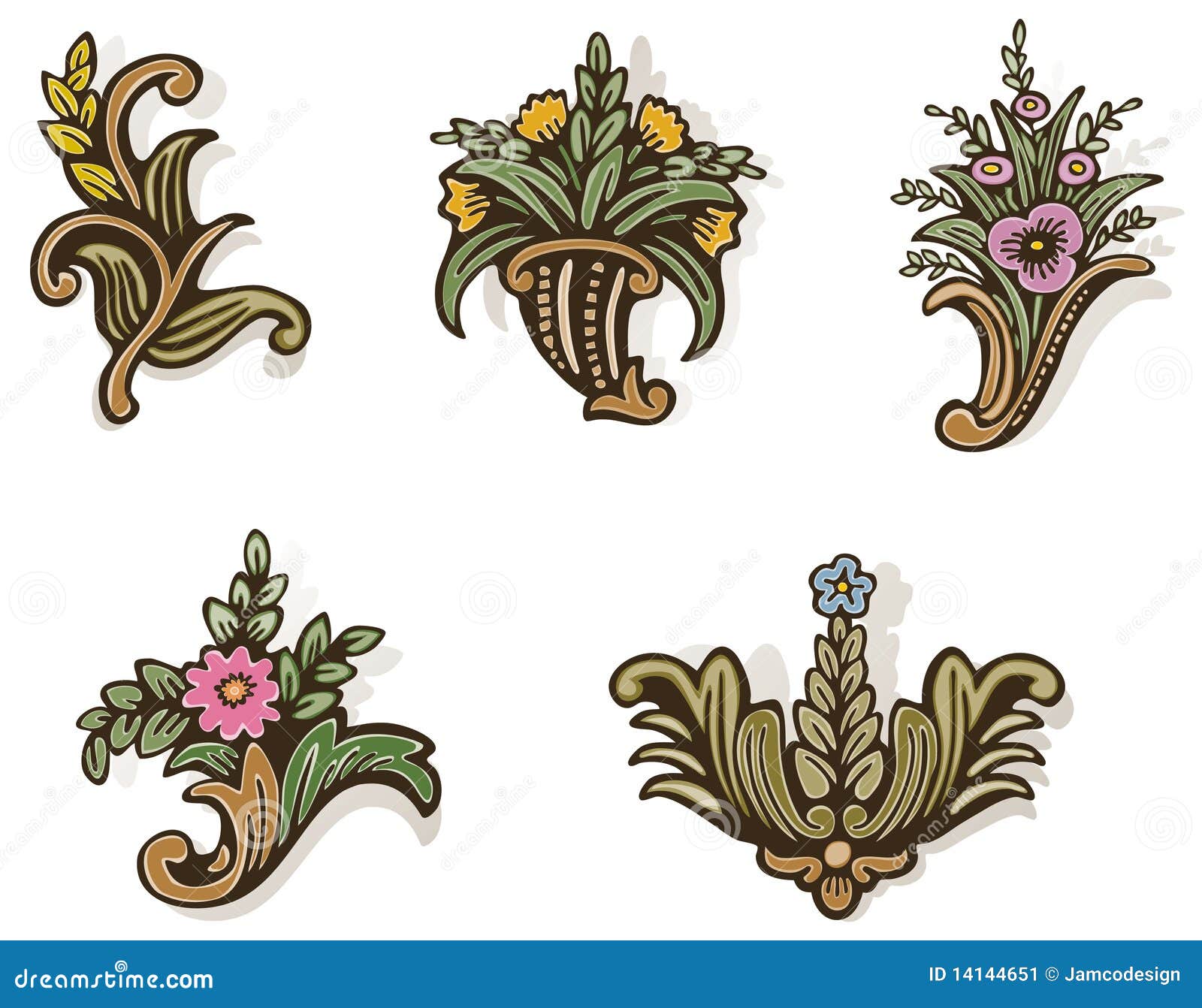 Woodcut Flowers Too stock vector. Illustration of isolated 14144651