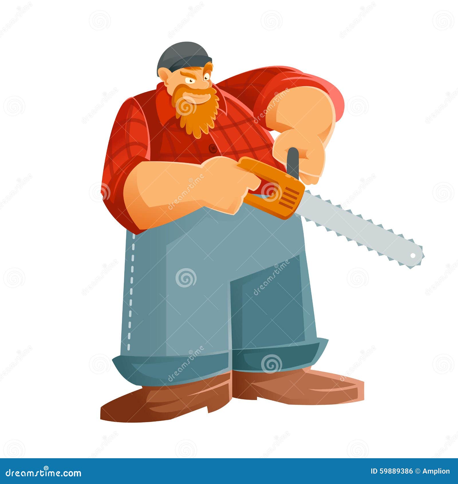 Woodcutter stock vector. Illustration of retro, vector 59889386
