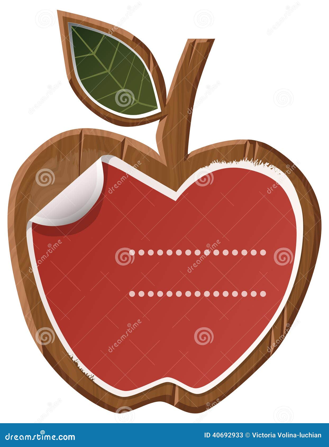 Wooden apple stock vector. Illustration of frut, wood 40692933