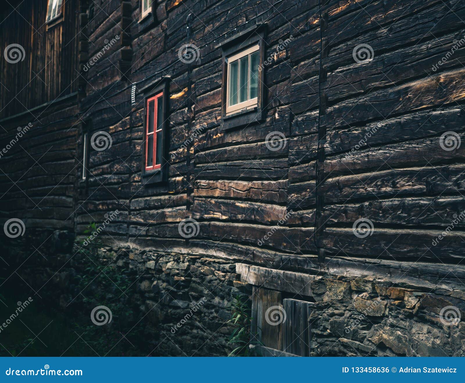 Wooden Architecture, Window Motive. Old Wooden House Stock Photo ...