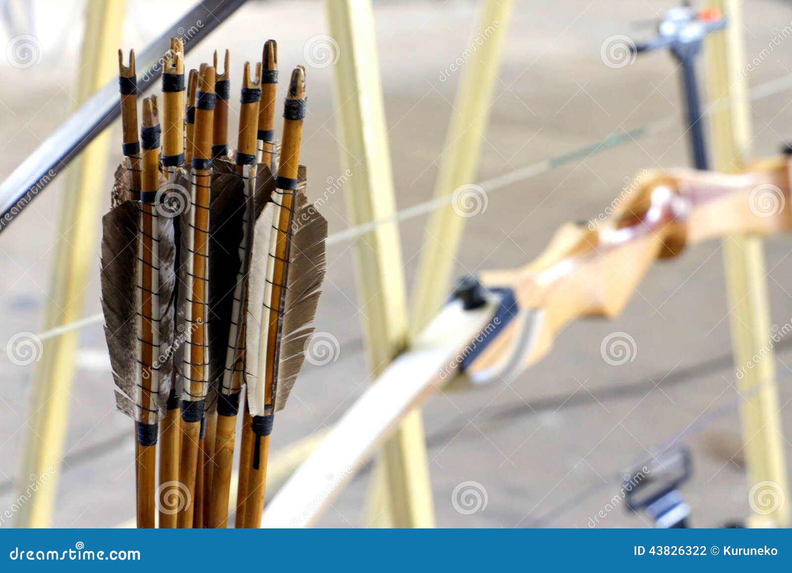 Wooden arrows and bows stock photo. Image of tradition - 43826322