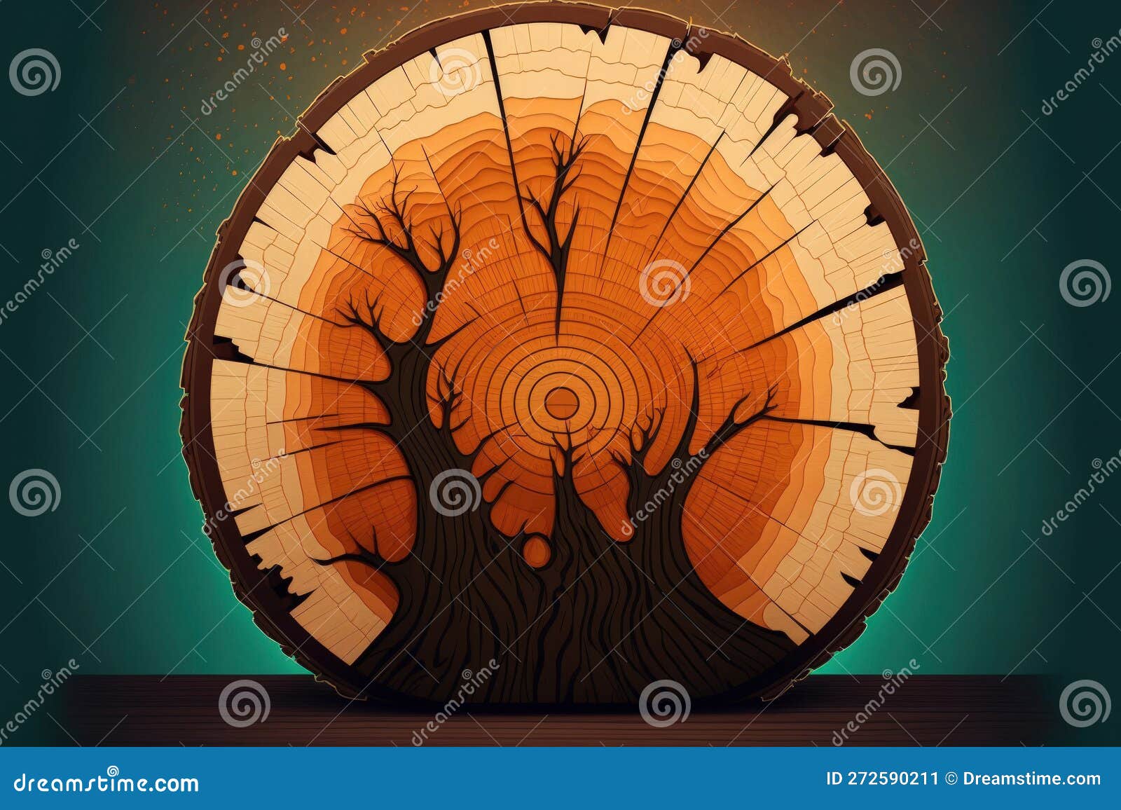 A Wooden Backdrop Large Cross Section of Wood Stock Illustration