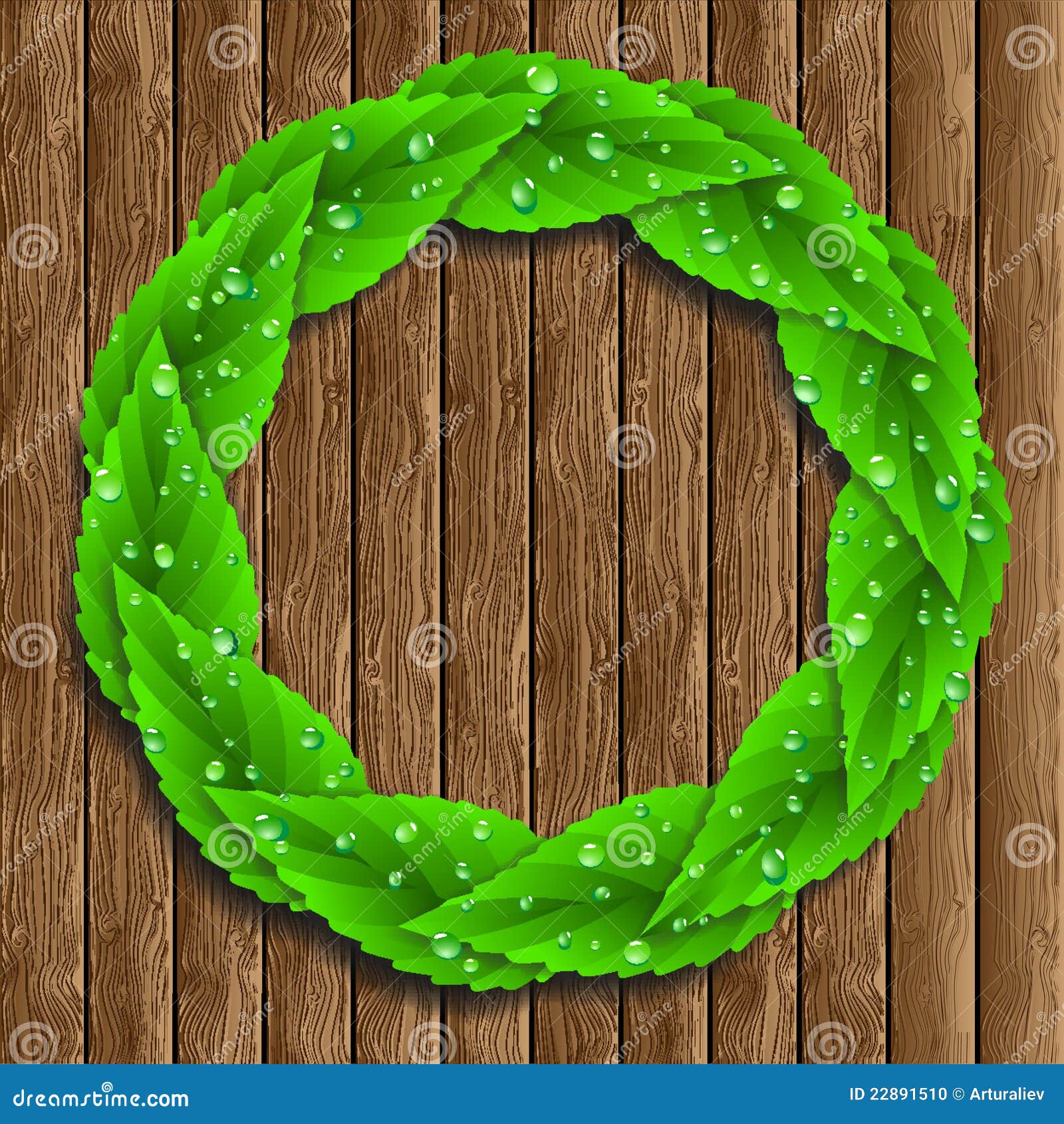 Wooden Background with Leaves Stock Vector Illustration of design