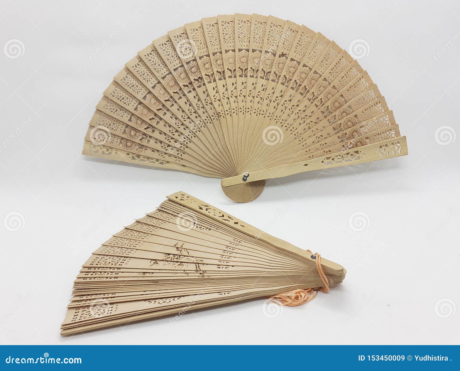 Chinese Bamboo Folding Hand Fan Wedding Party Flower Pattern Vintage Gift Wooden 