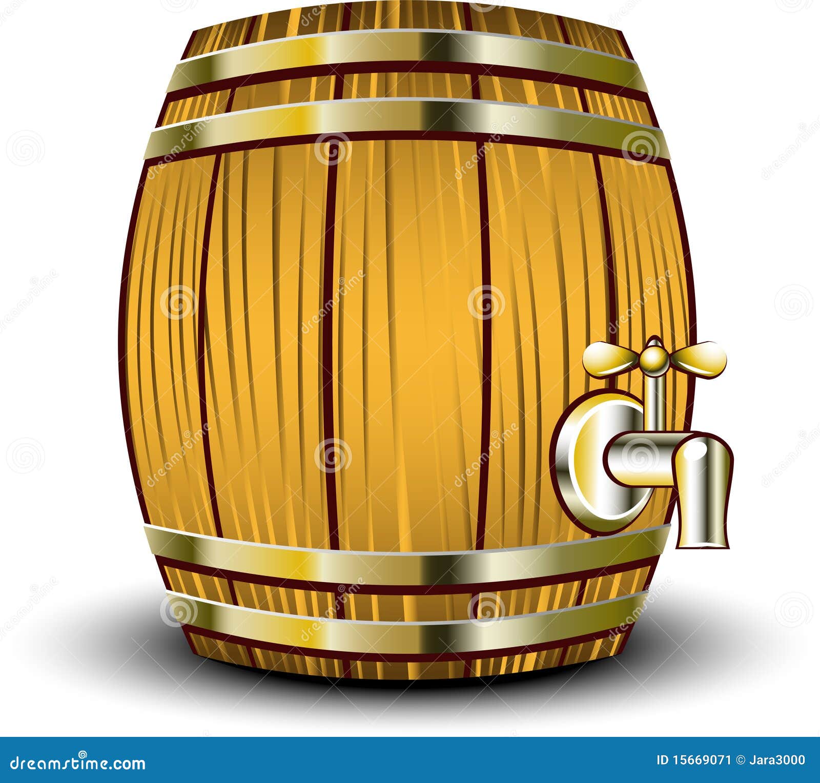 Wooden barrel stock vector. Illustration of barrel, painting - 15669071