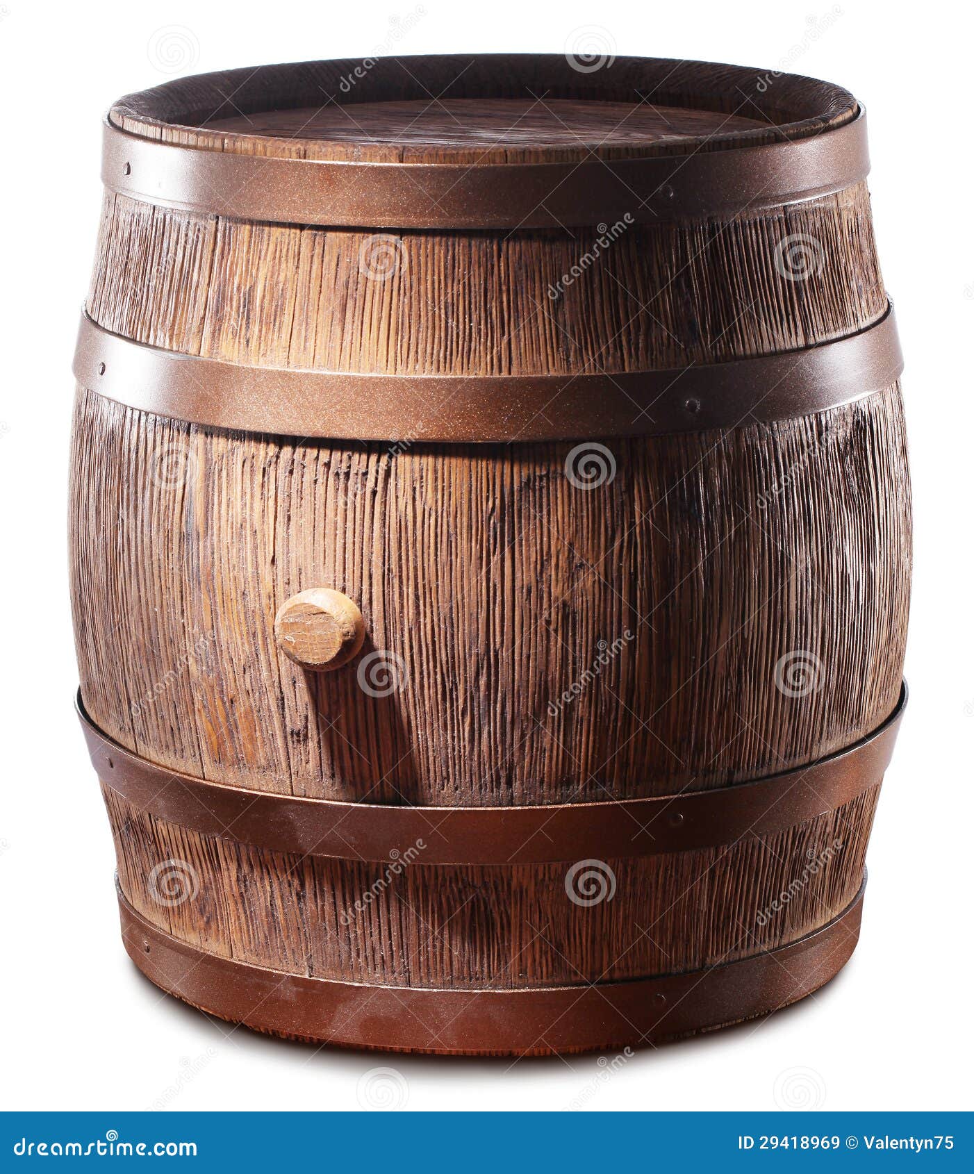Wooden Barrel with Iron Rings. Stock Image Image of lumber, stopper