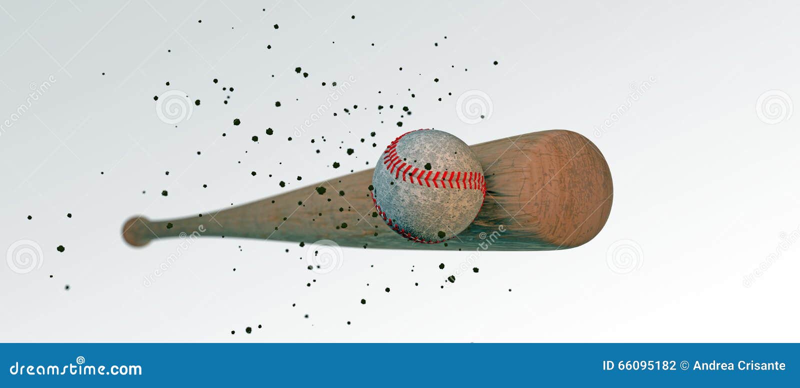 Wooden Baseball Bat Hitting a Ball Stock Illustration Illustration of