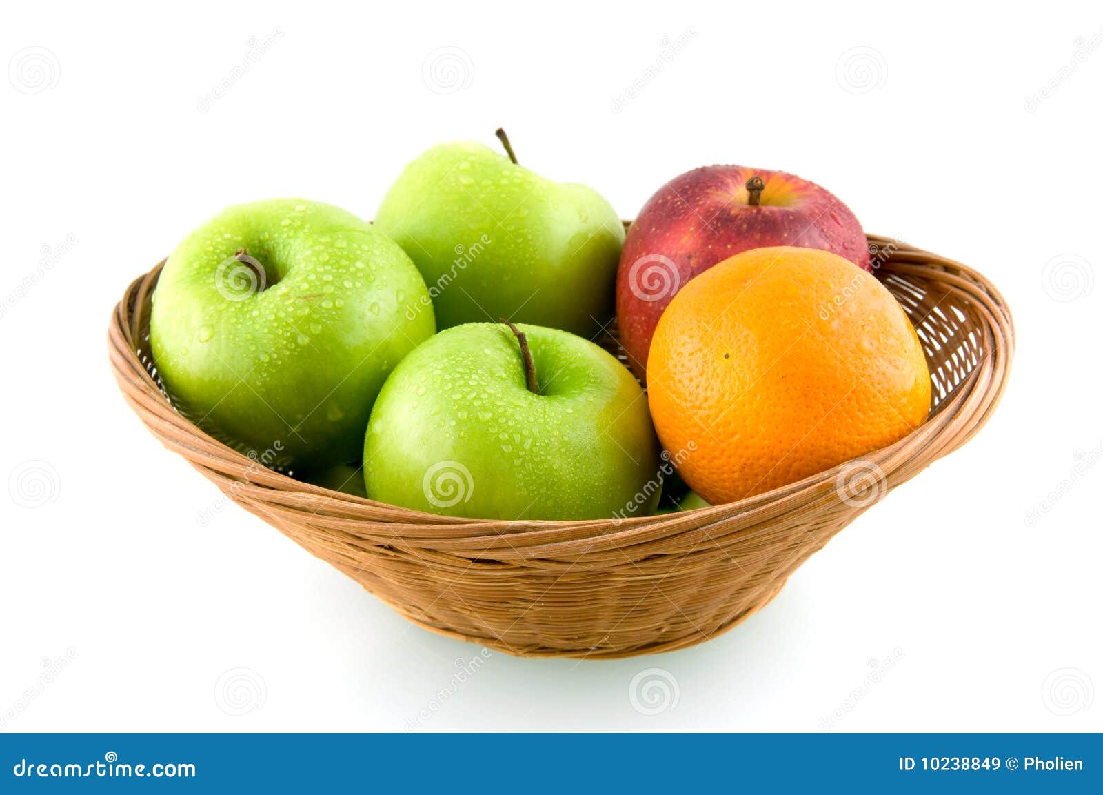 Wooden Basket with Mixed Fruit Stock Image Image of drops, present