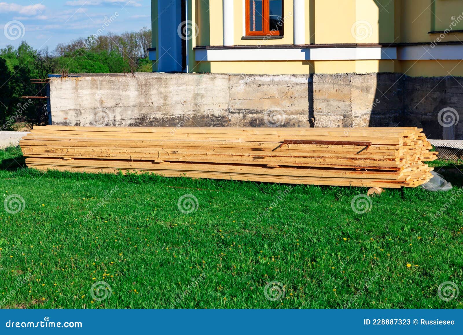 Wooden Batten for Construction Stock Image Image of house, landscape 228887323