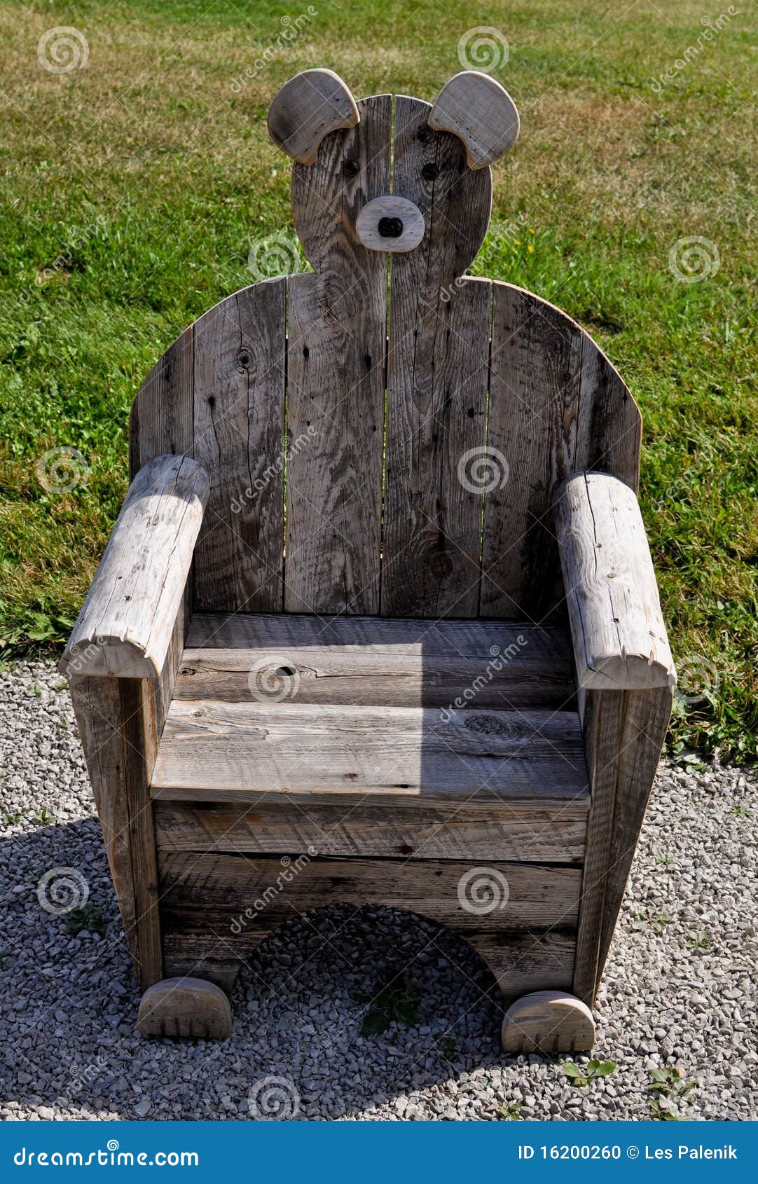 Wooden bear chair stock photo. Image of furniture, lawn 16200260