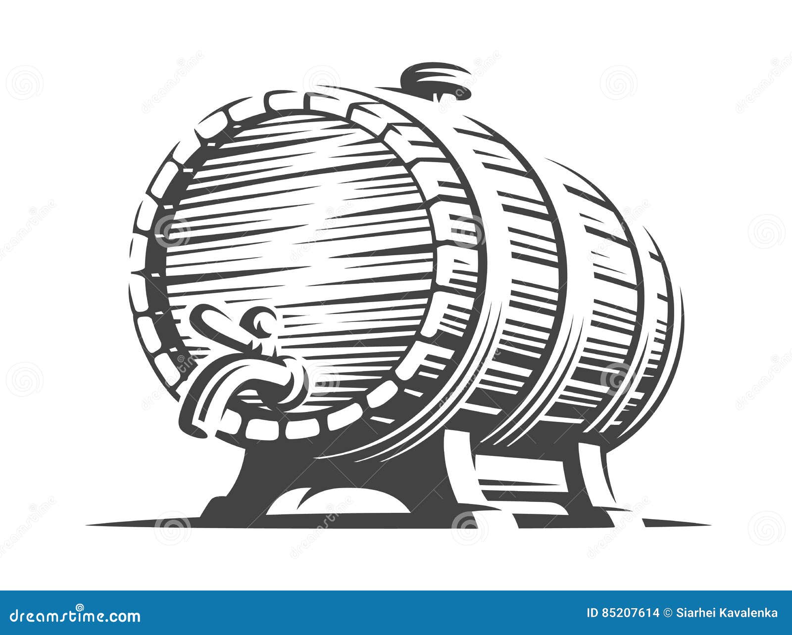 Wooden Beer Barrel Vector Illustration, Design Stock Vector