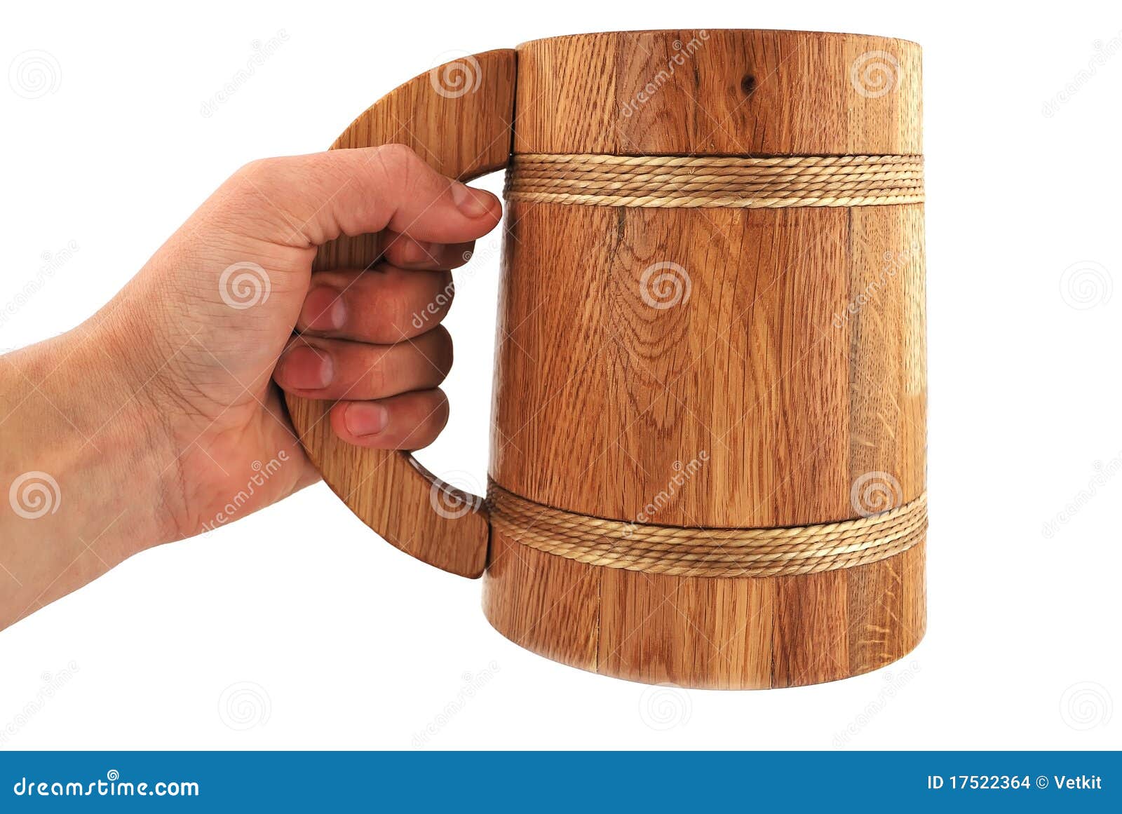 wooden beer mug stock