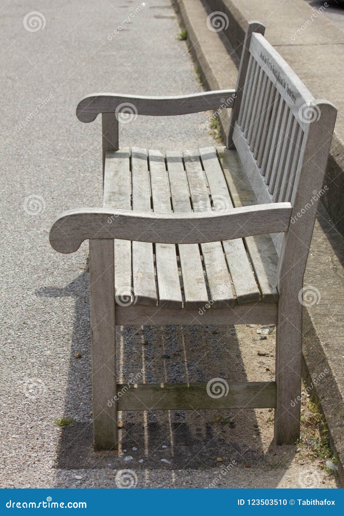 Wooden Bench Side on View with Shadow Stock Photo Image of sitting