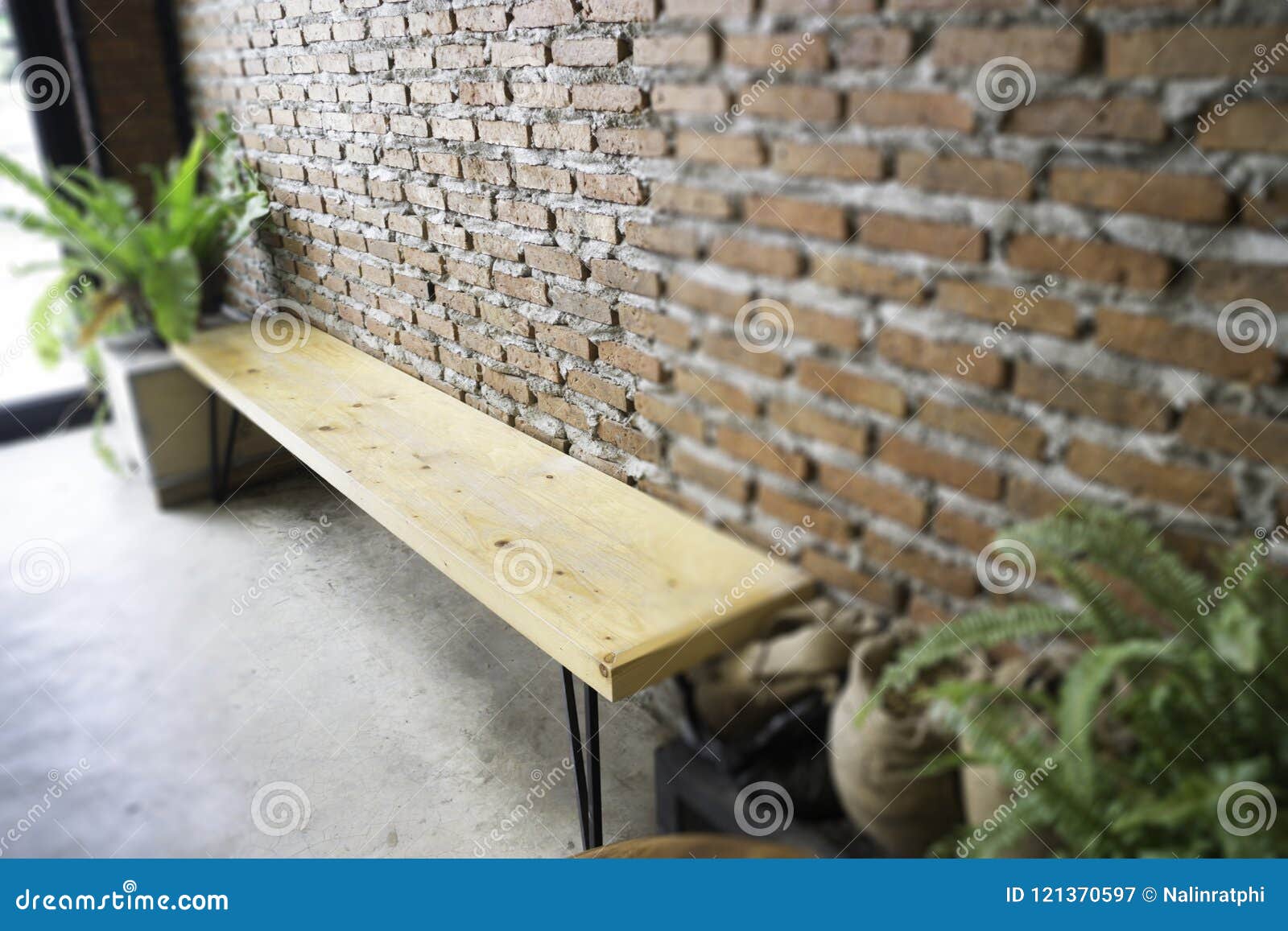 Wooden Bench For Waiting Area Stock Image Image Of Private