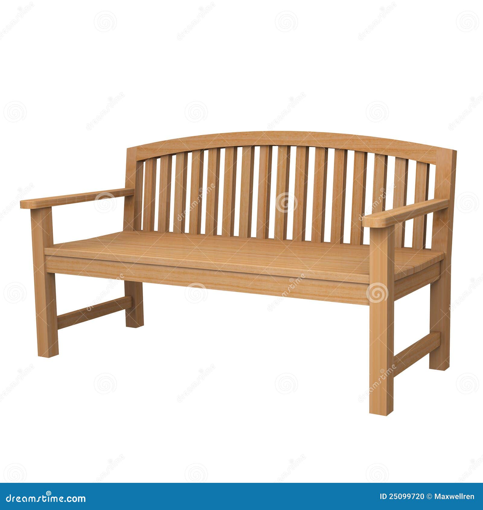 A wooden bench on white stock illustration. Illustration ...